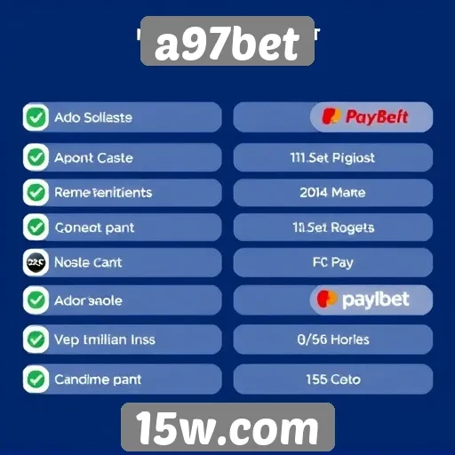 Métodos de pagamento disponíveis no A97bet